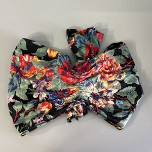 Halter top knit tie back Smocked Floral Bohemian size medium